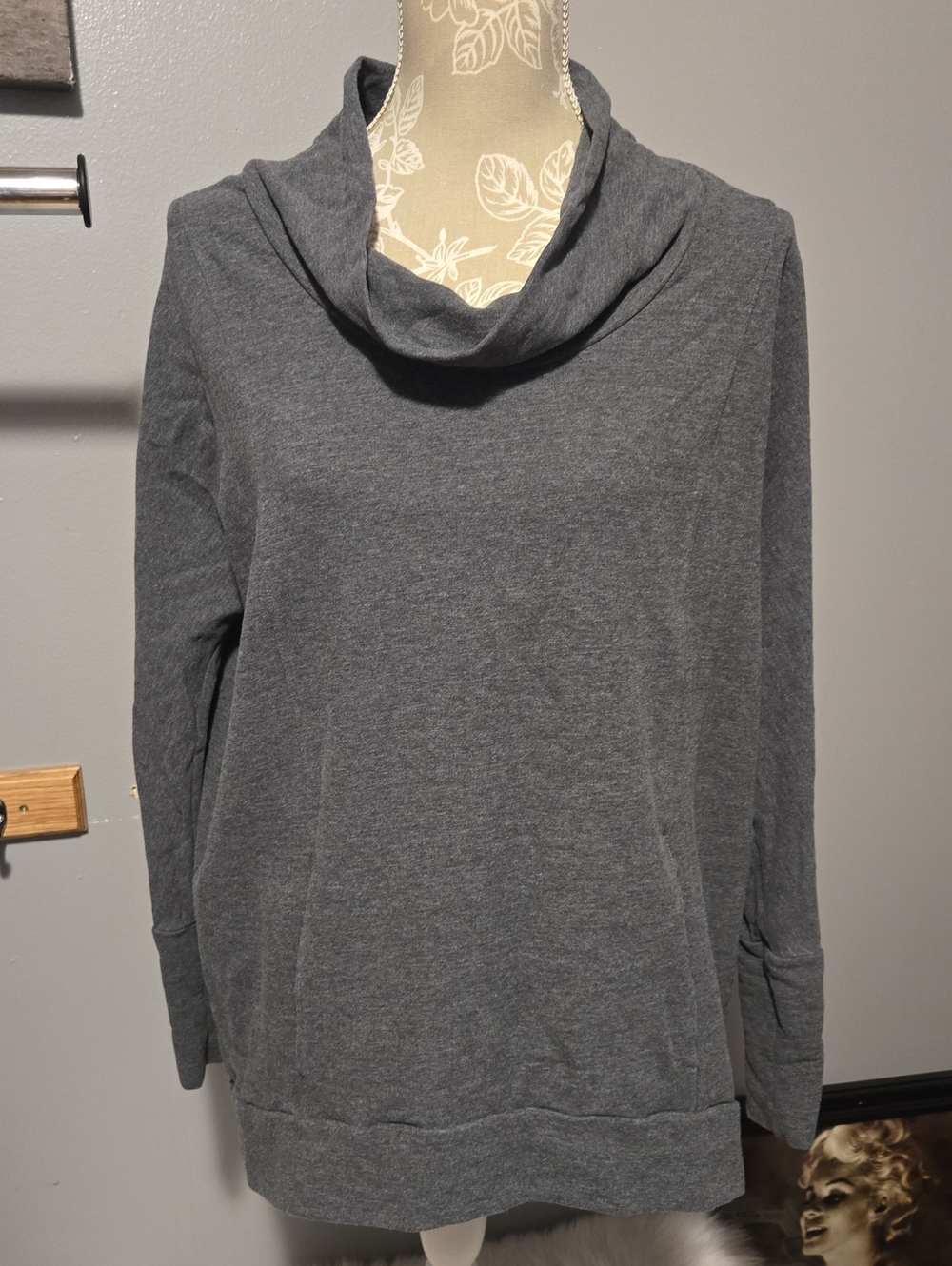 Lucy Women's Gray Cowl Neck Sweater